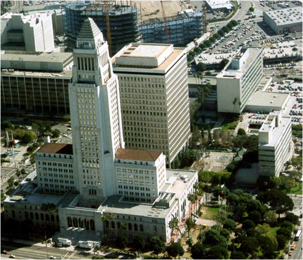 Aerial View of LA City Hall